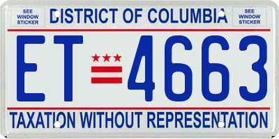 DC license plate ET4663