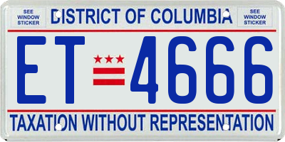 DC license plate ET4666