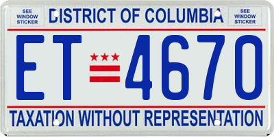 DC license plate ET4670