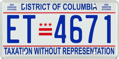 DC license plate ET4671