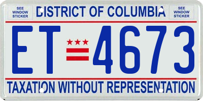 DC license plate ET4673