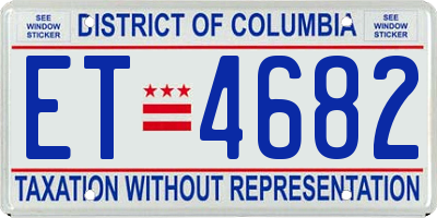 DC license plate ET4682