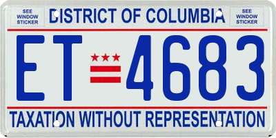 DC license plate ET4683