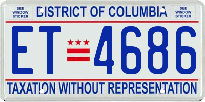 DC license plate ET4686