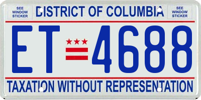 DC license plate ET4688