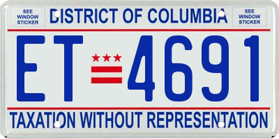 DC license plate ET4691
