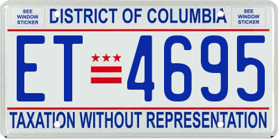 DC license plate ET4695