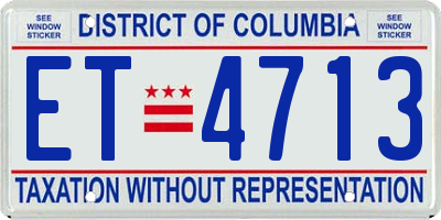 DC license plate ET4713