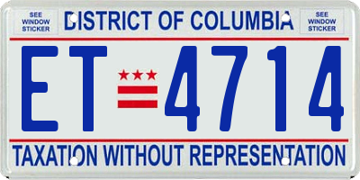 DC license plate ET4714
