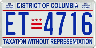DC license plate ET4716