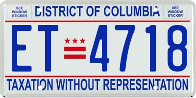 DC license plate ET4718