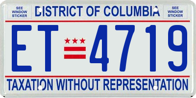 DC license plate ET4719