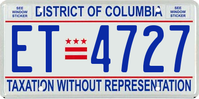 DC license plate ET4727
