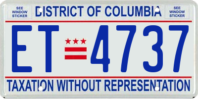 DC license plate ET4737