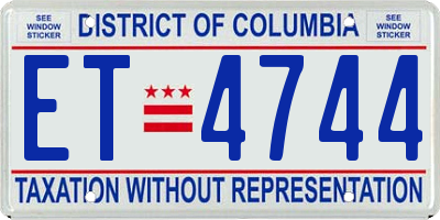DC license plate ET4744