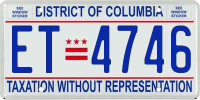 DC license plate ET4746