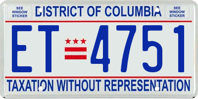 DC license plate ET4751