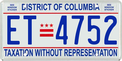 DC license plate ET4752