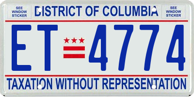 DC license plate ET4774