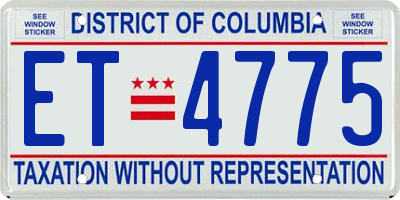 DC license plate ET4775