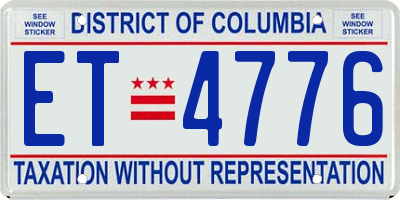 DC license plate ET4776