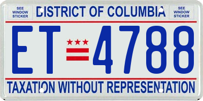 DC license plate ET4788