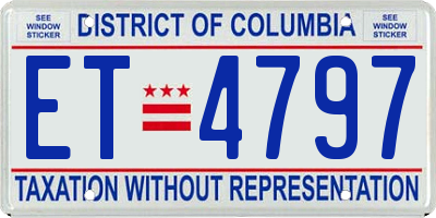 DC license plate ET4797