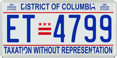 DC license plate ET4799