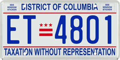 DC license plate ET4801