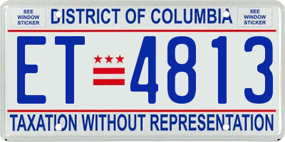 DC license plate ET4813