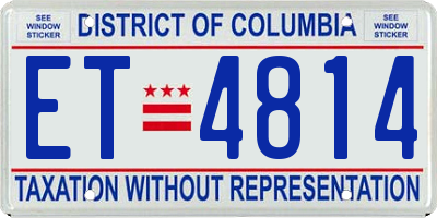 DC license plate ET4814