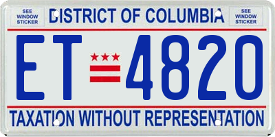 DC license plate ET4820