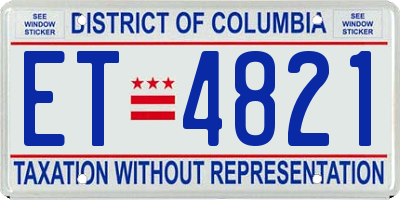 DC license plate ET4821