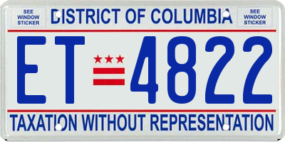 DC license plate ET4822