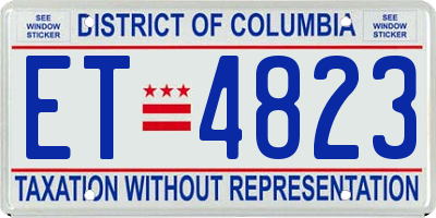 DC license plate ET4823