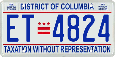 DC license plate ET4824
