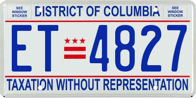 DC license plate ET4827