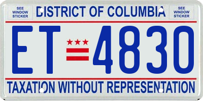 DC license plate ET4830