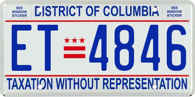 DC license plate ET4846