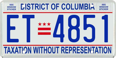 DC license plate ET4851