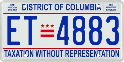 DC license plate ET4883
