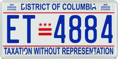 DC license plate ET4884