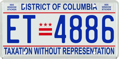 DC license plate ET4886