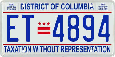 DC license plate ET4894