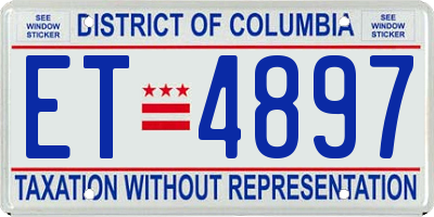 DC license plate ET4897