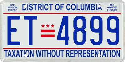 DC license plate ET4899