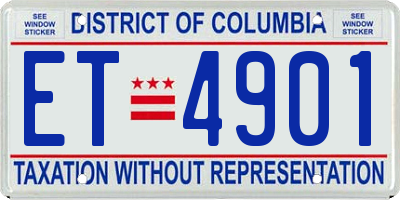 DC license plate ET4901