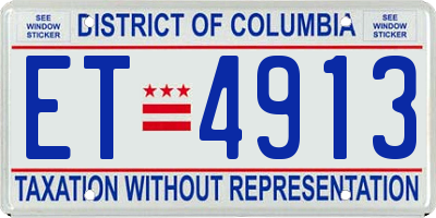 DC license plate ET4913