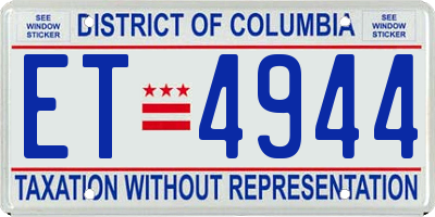 DC license plate ET4944