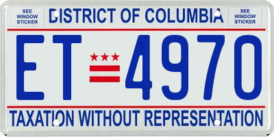 DC license plate ET4970